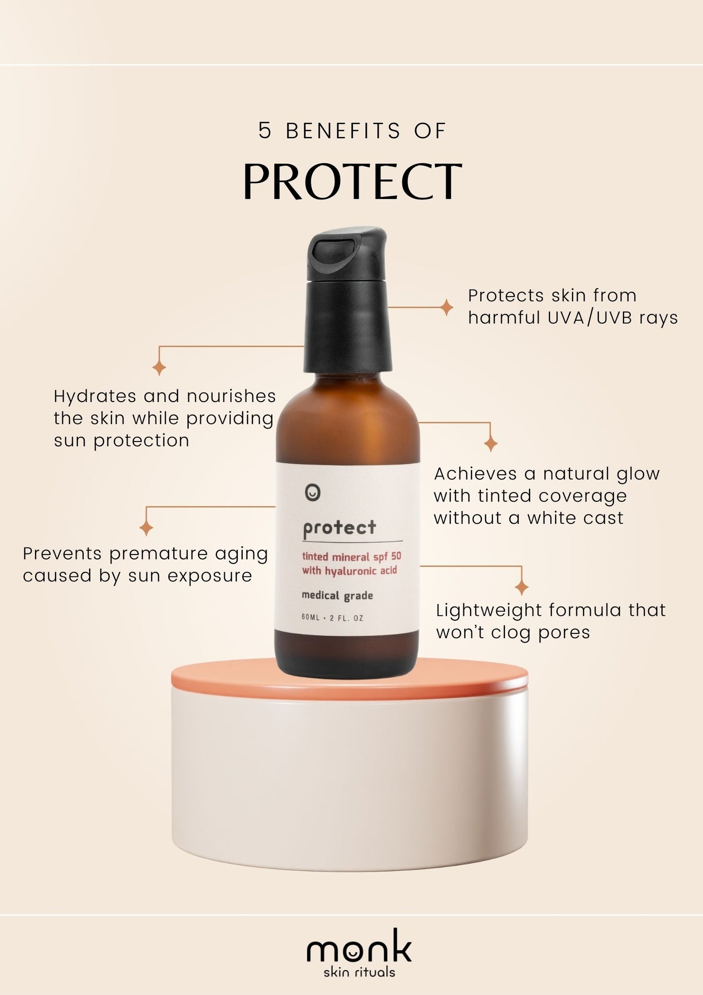 Protect - Tinted Mineral SPF 50 With Hyaluronic Acid (60ml)